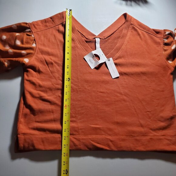 Daily Practice Anthropologie Top NWT Brown Motif Burnt Sienna Polka Dot Sz M - Picture 9 of 16